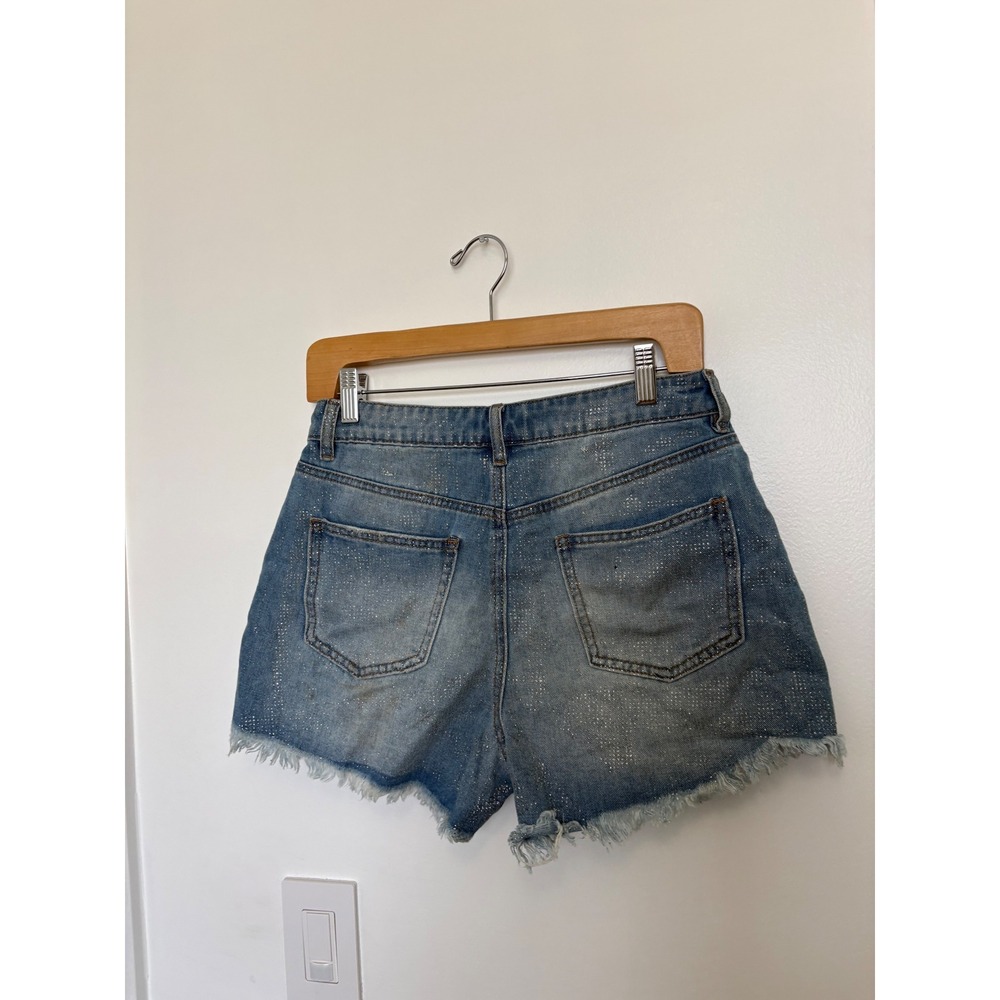 BBJ Los Angeles High-Rise Distressed Bedazzled Jean Shorts – Blue – Size 3/26 - Picture 3 of 3